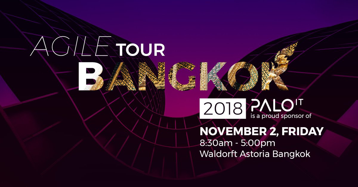 tobeein's tweet photo. We’re pleased to announce that PALO IT (THAILAND) is a proud sponsor of Agile Tour Bangkok 2018 on Friday,2nd November! PALO IT’s very own Agile Coach, Vitor QUEIROZ will also be speaking at the event. See you there! #AgileTourBkk2018 #agile #PALOIT https://t.co/JqTGfhGhoA https://t.co/flNc4P4mMJ