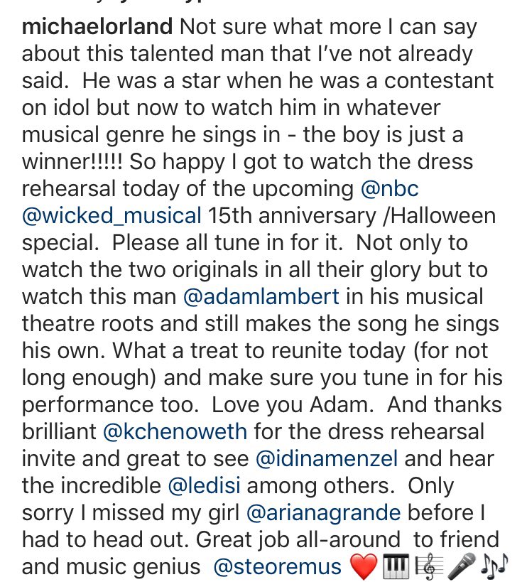 TALCvids's tweet photo. awwwww. such lovely words about Adam Lambert on Michael Orland’s IG 💖: https://t.co/1kzvE3SsV3 https://t.co/JxbJB71NTz