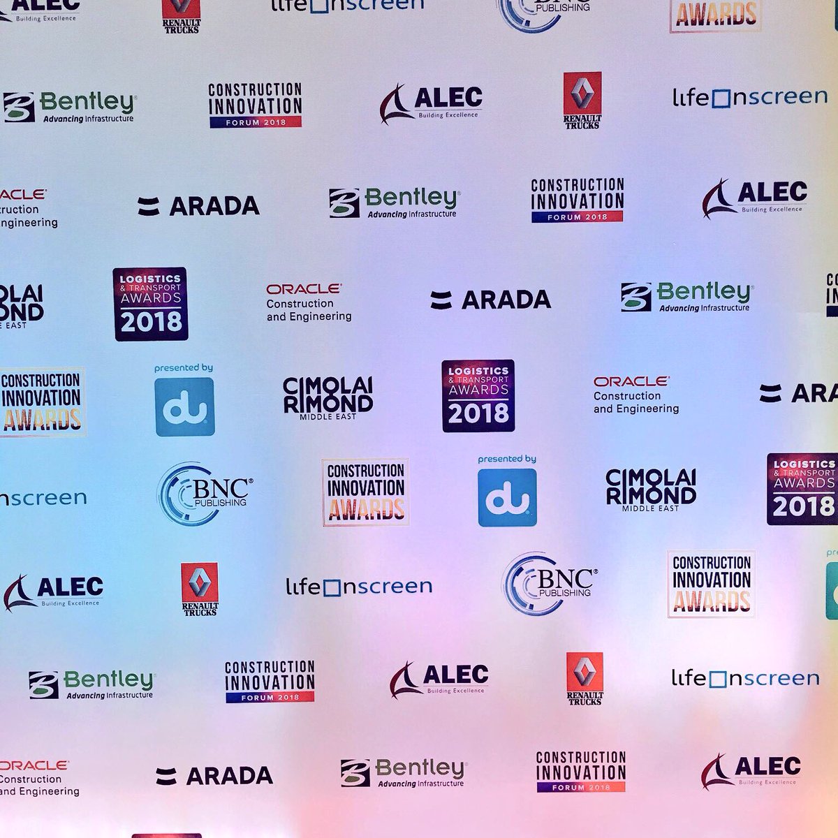 CBN_ME's tweet photo. We thank our sponsors for their presence at the event— @dutweets, @ARADALiving, @Cimolai_Rimond, @OracleConstEng, @BentleySystems, @ALECBuilding and @LifeonScreenHQ. #CIFDXB https://t.co/G3Yn56iiYz