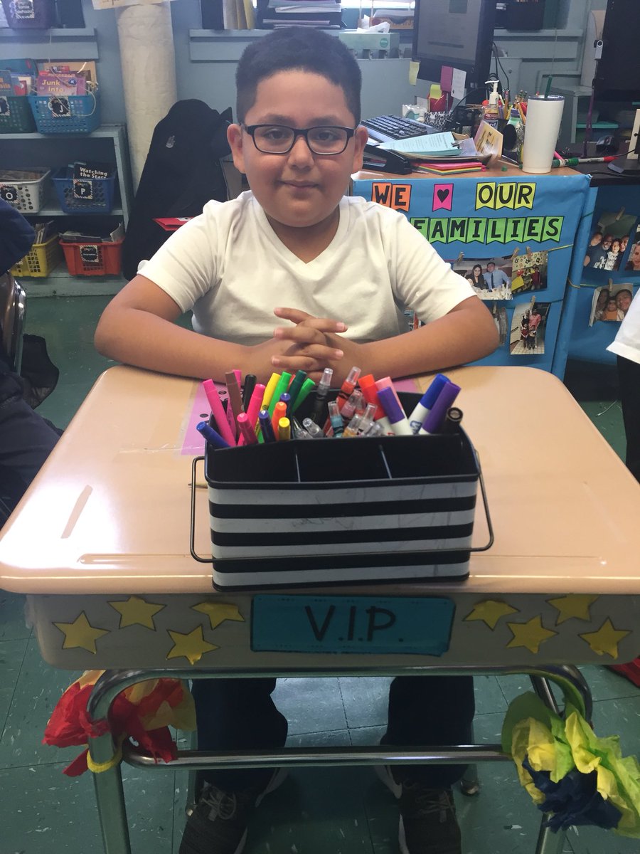 2ndGradeJKO's tweet photo. Aiden was our VIP today! Great work! ⭐️ @EscorzaAshley @PS66JKO #vipdesk #classroommanagement #classdojo #dojorewards https://t.co/6ynHGGk4IA