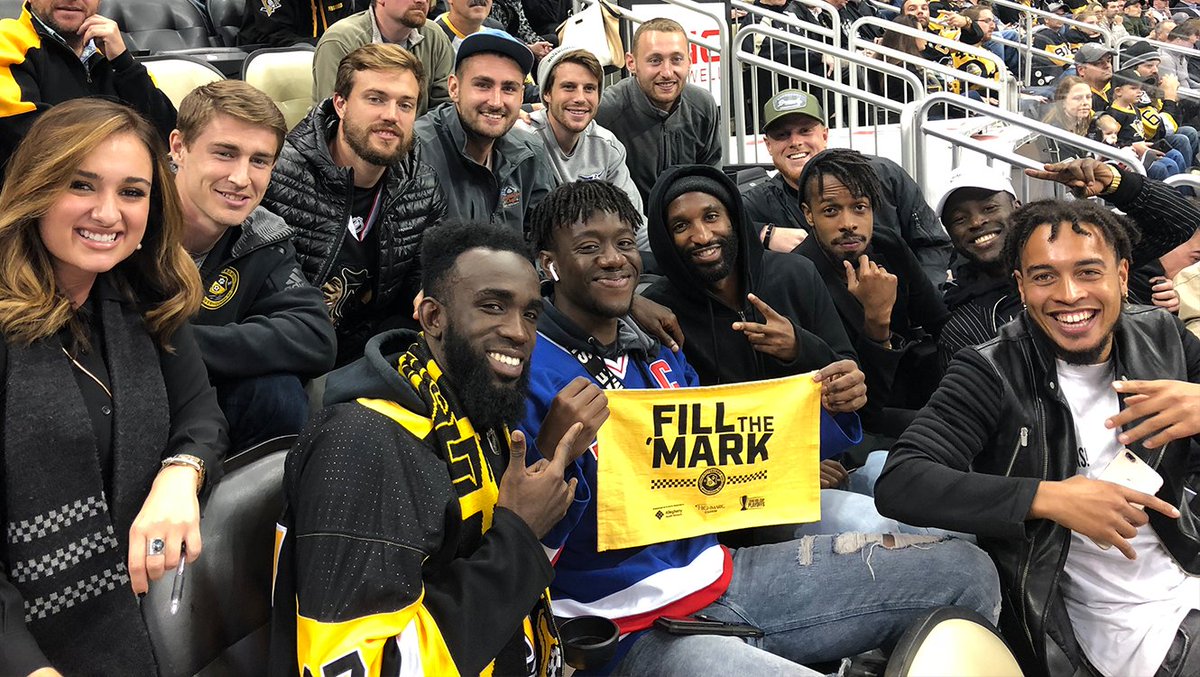 penguins's tweet photo. Say hello to our friends, @RiverhoundsSC! Welcome to the game.

They are hosting the first playoff game in team history on Oct. 20.

Good luck! #BurghProud https://t.co/lrfZzSabye