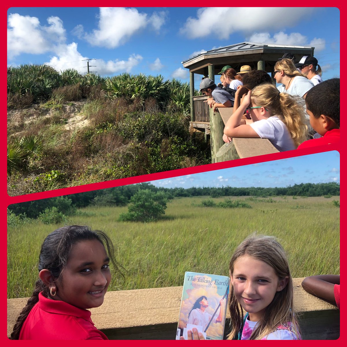 auspies's tweet photo. Short walk showed rich biodiversity from ocean to river as we stopped to read excerpt from βThe Talking Earthβ overlooking marsh to get a sense of what #Everglades or pa-hay-okee are like @rjlCardinals #VCSAllIn #VCSScientists #VCSELA @jlwatson11 @kascaccia https://t.co/aPZhTT1OXl