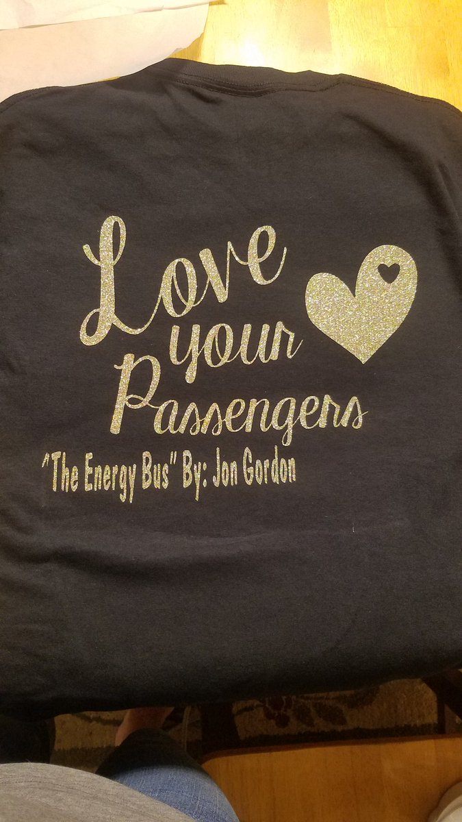 TeacherStacey3's tweet photo. Day 1 of #EnergyBus training and the awesome t-shirts I made for the team 😁 https://t.co/Ehf8EQ71EY