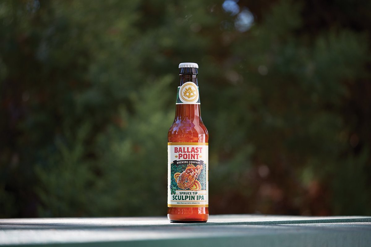 BallastPoint's tweet image. As the seasons move from warm and relaxed to crisp and cool, put away the summer toys and look forward to what fall brings–A six pack of Spruce Tip Sculpin. The definitive beer for warm days and cool nights with friends and family. #SpruceTip #Sculpin #FallClassics