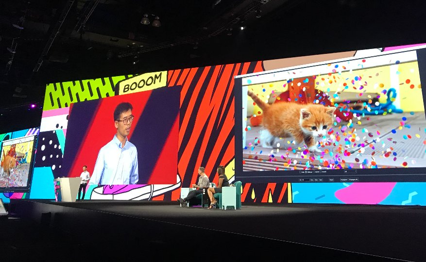 Adobe's tweet photo. #ProjectFastMask uses @AdobeSensei to quickly select an object and accurately apply the mask across multiple frames of a video, making a laborious manual process nearly automatic. #AdobeMAX https://t.co/DaNjiLRfvJ