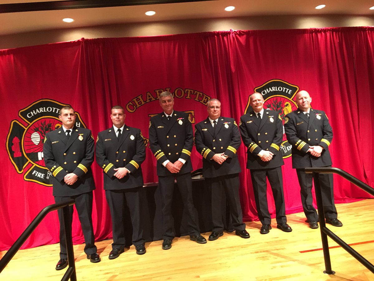 charlottefire's tweet photo. @charlottefire promoted six Fire Captains to the ranks of Battalion Chief at the Charlotte Police/Fire Training Academy. https://t.co/u3qCcEGuzk