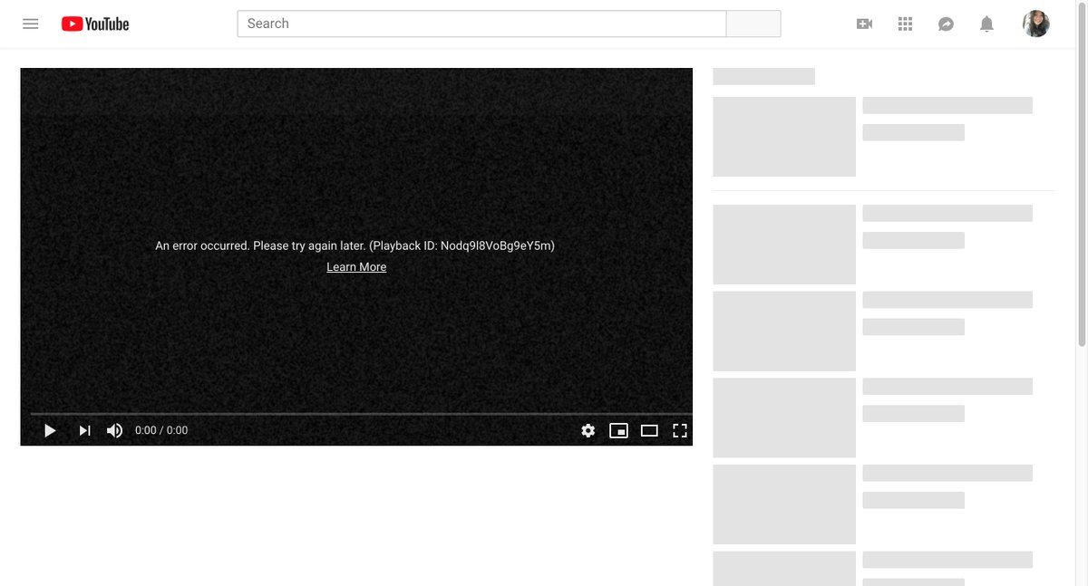 Using please try again later. An error occurred, try again later. youtube.