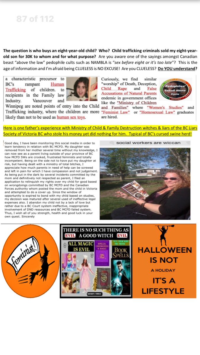 cursethewicked's tweet photo. @I_Like_Journey 👆LOVE this-TY! Been SCREAMING from rooftops for yrs!...dem bitches actually be witches & why they so good at what they do=EVIL! attorney=liar=WITCH. it’s a game, our children & families are its prey. Evil needs to be dealt with or WE the PPL & our FAMILIES FAIL! #HateEvil #NoCPS https://t.co/ofxvdZvXcm