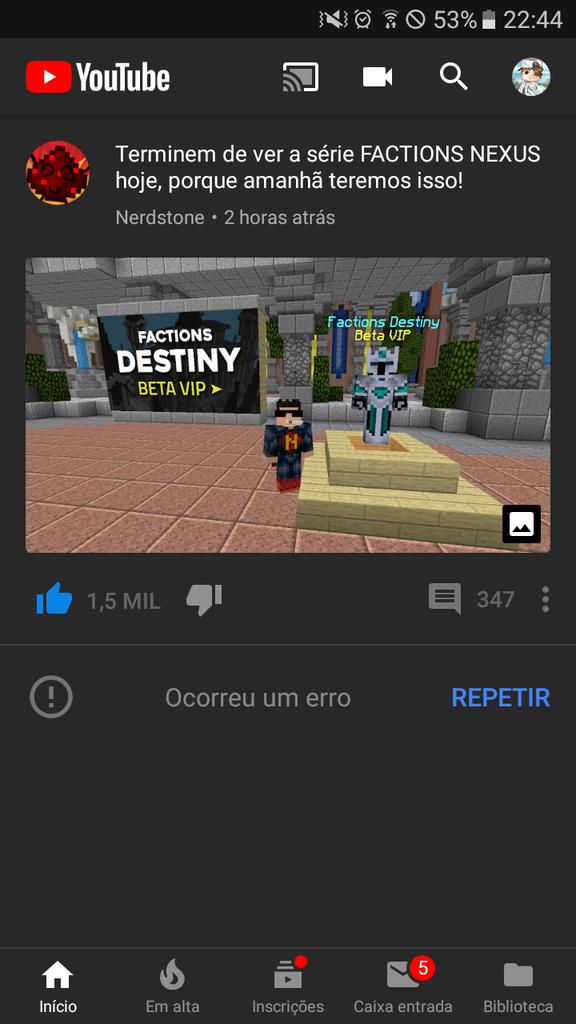 Youtube Pode Buga Mais A Notificação Do Nerdstone Nunca Buga <a href="/NerdstoneYt/">Nerdstone</a>