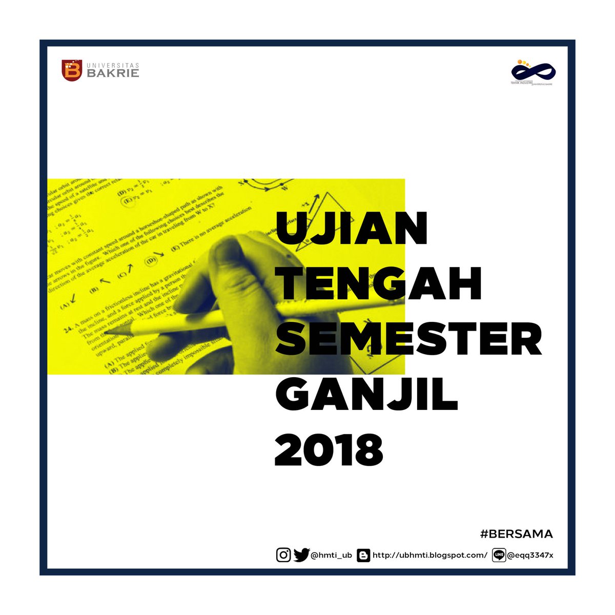 hmti_ubakrie's tweet image. Ujian Tengah Semester.

Hai mahasiswa mahasiswi universitas bakrie, hari ini adalah hari pertama ujian tengah semester, keep spirit brosist! 😉

#bersama
#hmtiub
