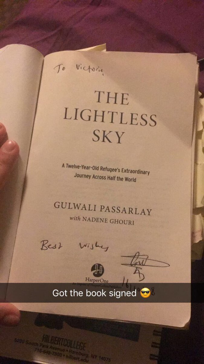 torikurdziel's tweet photo. #TheLightlessSky This was honestly a great expirence. Highly recommend this book! Thank you everyone who made this happen #hilbertreads #hilbertcollege https://t.co/OHJ87Anid3