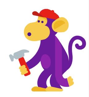 I am purple and I am a monkey!