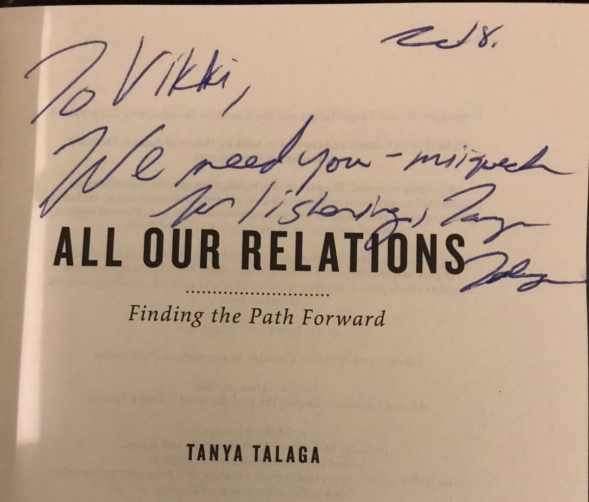 My heart was touched in so many good and bad ways tonight.  <a href="/TanyaTalaga/">Tanya Talaga</a> gave such a moving #masseylecture. She sincerely listened to my story and reminded me that #weallmatter. Thank you <a href="/TanyaTalaga/">Tanya Talaga</a> for caring.