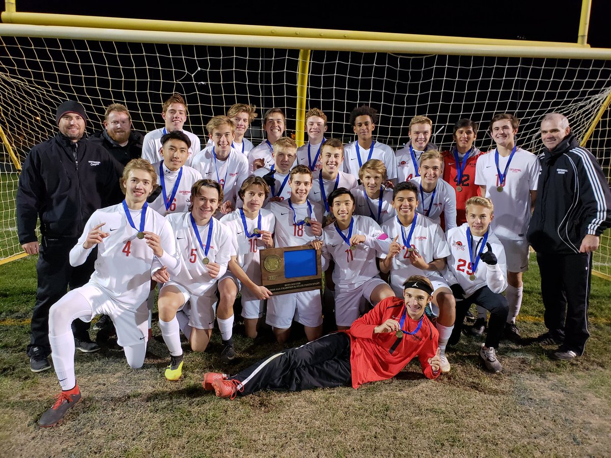 CentCougs's tweet photo. When you go to STATE for the 1st time in school history! Congrats Coach O and the boys. 1-0 5AA final at Champlin Park.  #statebound #cougsrolled @mnsoccerhub @MSHSLscores @soccercougars https://t.co/MWtB3LBYVM