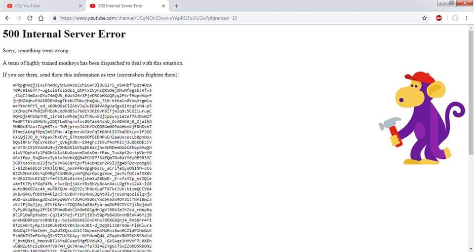 javisnees's tweet photo. Técnico: La plataforma cayó??Pfff hay que solucionarlo de inmediato;  no ha de ser cosa del otro mundo. #YouTubeDOWN https://t.co/qpmGFX2O43