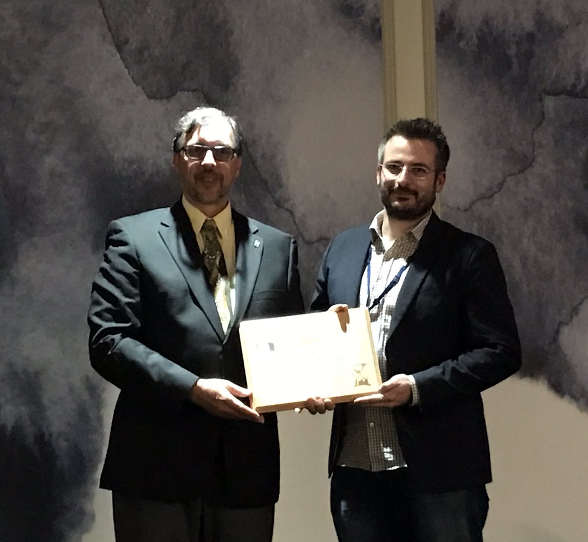 garethmckinley's tweet photo. Congratulations Thibaut @DivouxLab on receiving the Arthur B. Metzner award from @SoRheology at #SoR2018 https://t.co/UHRrd6J00b