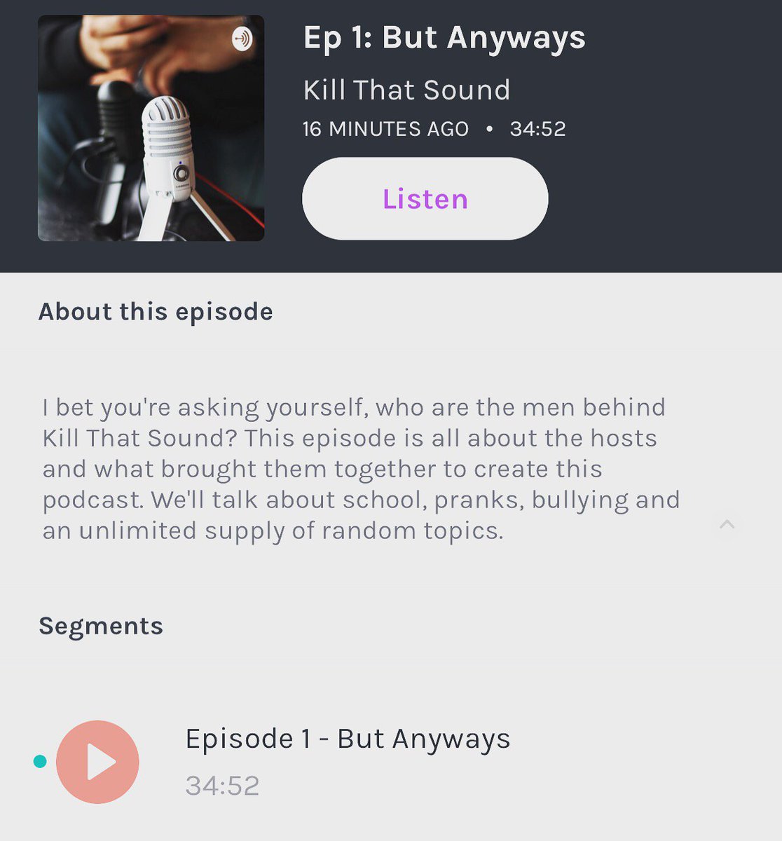 KillThatSound1's tweet photo. It’s Showtime. Will be streaming in more platforms soon. Link In Bio. Honest feedback will be appreciated. Enjoy #podcast #killthatsound https://t.co/nwUrc4u6eD