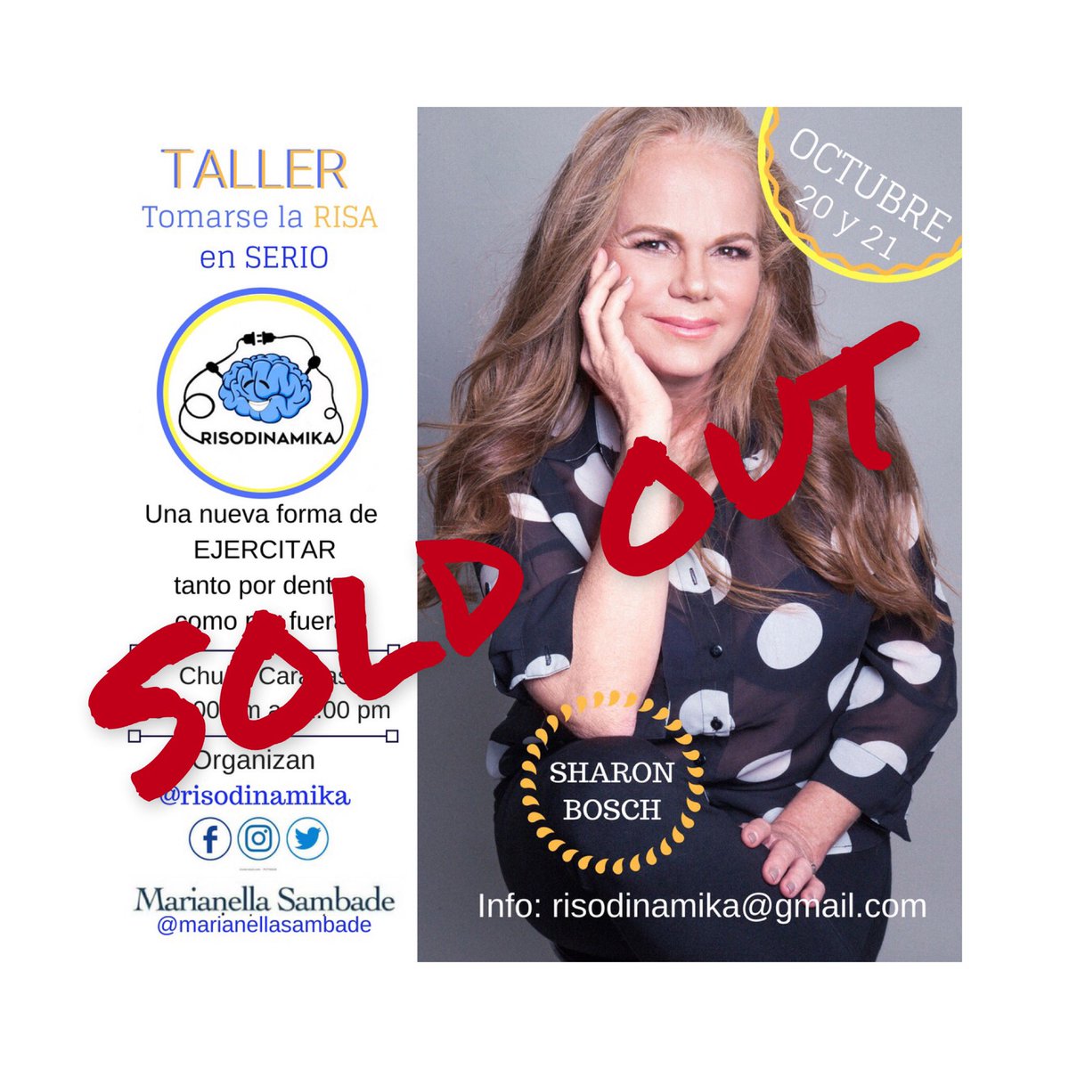 risodinamika's tweet photo. Muchas gracias por el Sold out !! Será un fin de semana lleno de Alegría terapéutica ! Gracias en nombre de todo el equipo de #risodinamika  por confiar ! #alegria #caracas #gracias #talker #jajamaste https://t.co/5ImBCcsSiE
