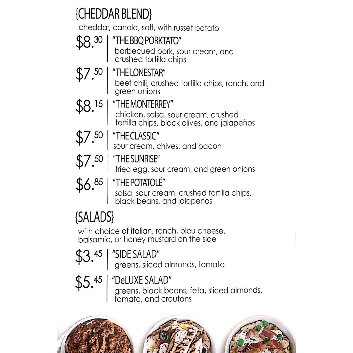 SpudnikSavannah's tweet photo. OUR NEW MENU IS HERE!!
It includes all your old favorites including some new delicious options!
Only at Spudnik in downtown Savannah 🥔

#Savannah #SCAD #SpudnikSavannah #food #Goodtimes #ettupote https://t.co/UPcm6HE0er