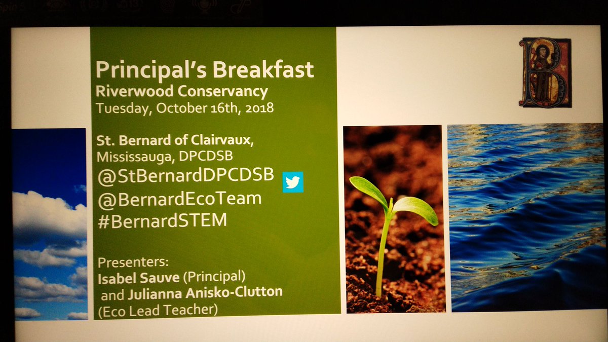MsAniskoClutton's tweet photo. It was an honour to represent our hard-working @BernardEcoTeam   ♻️🌍🤣 from St Bernard of Clairvaux at the Eco Schools Principal's Breakfast today together with Principal @IsabelSauve. @ON_EcoSchools @TRCA_Edu @PDSB_eco Issspc @DPCatholic #BernardSTEM https://t.co/GSR7Oe0gex