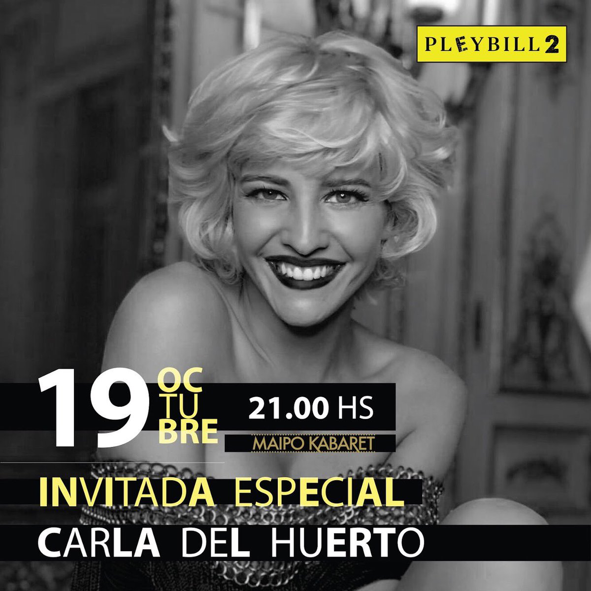 Este viernes #InvitadaEspecial  @carladelhuerto 💛💛💛😍😍😍 bit.ly/PleyEntradas