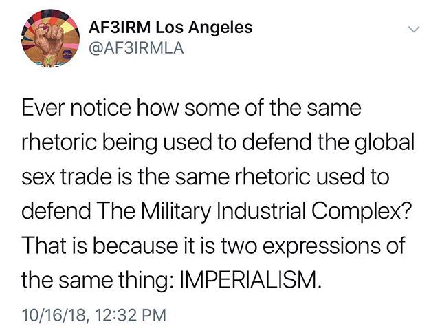 AF3IRM's tweet photo. 💡💡💡 via @af3irmla #endthesextrade #endtrafficking #woc #feminism #transnationalfeminism #antiimperialist #af3irm #af3irmla #survivorsnotcriminals https://t.co/pxbSZ5SQiL https://t.co/maHEnQbglm