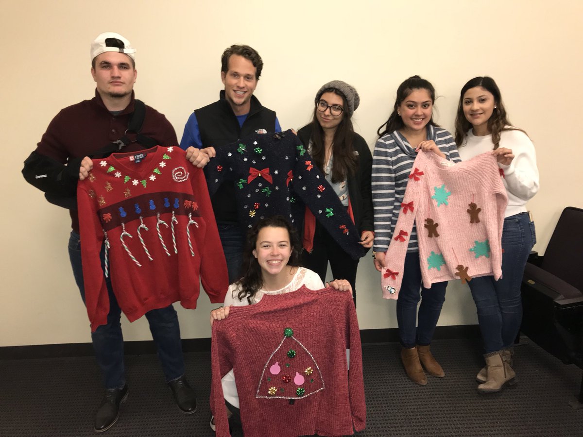ILSTUPRSSA's tweet photo. It’s the most wonderful time of the year!! 🎶 well a little bit early but we had a great meeting decorating some ugly sweaters. Stay tuned for more information on how you can get one of these!! #RedbirdPR https://t.co/aPZhawL2So