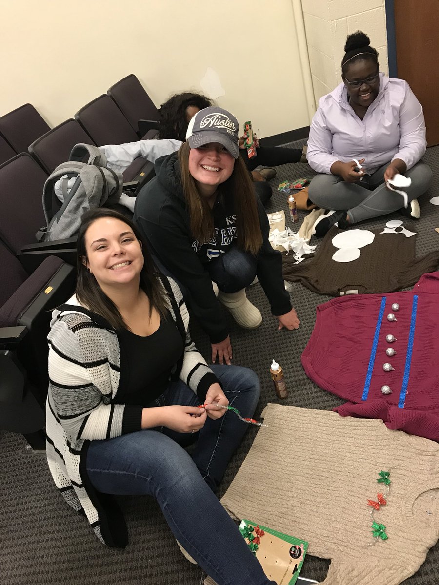 ILSTUPRSSA's tweet photo. It’s the most wonderful time of the year!! 🎶 well a little bit early but we had a great meeting decorating some ugly sweaters. Stay tuned for more information on how you can get one of these!! #RedbirdPR https://t.co/aPZhawL2So
