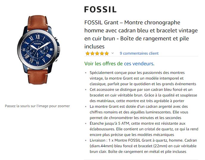 Amazonfr3's tweet photo. FOSSIL Grant – Montre chronographe homme avec cadran bleu et bracelet vintage en cuir brun - Boîte de rangement et pile incluses https://t.co/5IpA1qLHay https://t.co/O3mtbs6SJ6