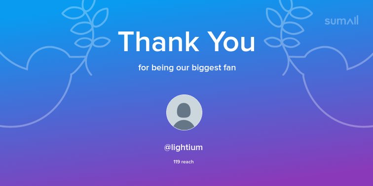 Our biggest fans this week: @lightium. Thank you! via sumall.com/thankyou?utm_s…