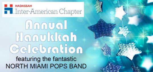 NMConcertBand's tweet photo. Mark your calendars!! We’ve been invited back to perform at this year’s annual #Hanukkah celebration Thurs. Nov. 29 - 6 pm #TempleBethSholom #MiamiBeachFlorida ##HadassahInterAmericanChapter Good music fun and #ChefRositaBetancourt will wow us with delightful treats again!! https://t.co/EtOOV58oZo