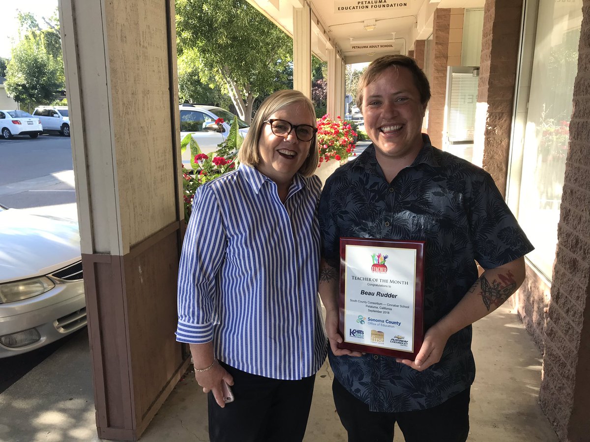 MrHarrisABC's tweet photo. Congrats, Beau Rudder, @SCOESonoma’s Teacher of the Month! Beau inspires his K-2 students day in and day out and @Petk12schools is so fortunate to have you as one of our amazing educators. Congrats, Beau! #petk12 @Morudder @khits1049 @CFCUashtabula @PlatinumChevy1 @GaryWCallahan https://t.co/sLBMfaASJg