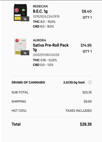 imPatrickT's tweet photo. I just bought weed... online... from the government. 

Wow. 

#legalizationday https://t.co/jpitOD7eH3