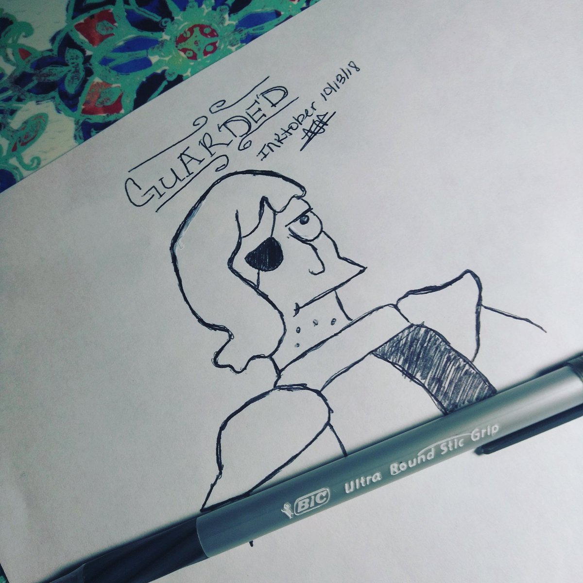 MissArtdabbler's tweet photo. Inktober day 13 #guarded reminded me of #sir #pendergast #disenchantment #theme #inktober2018 #aoeinktober2018 #latepost #inktober https://t.co/n6jt4Woz79