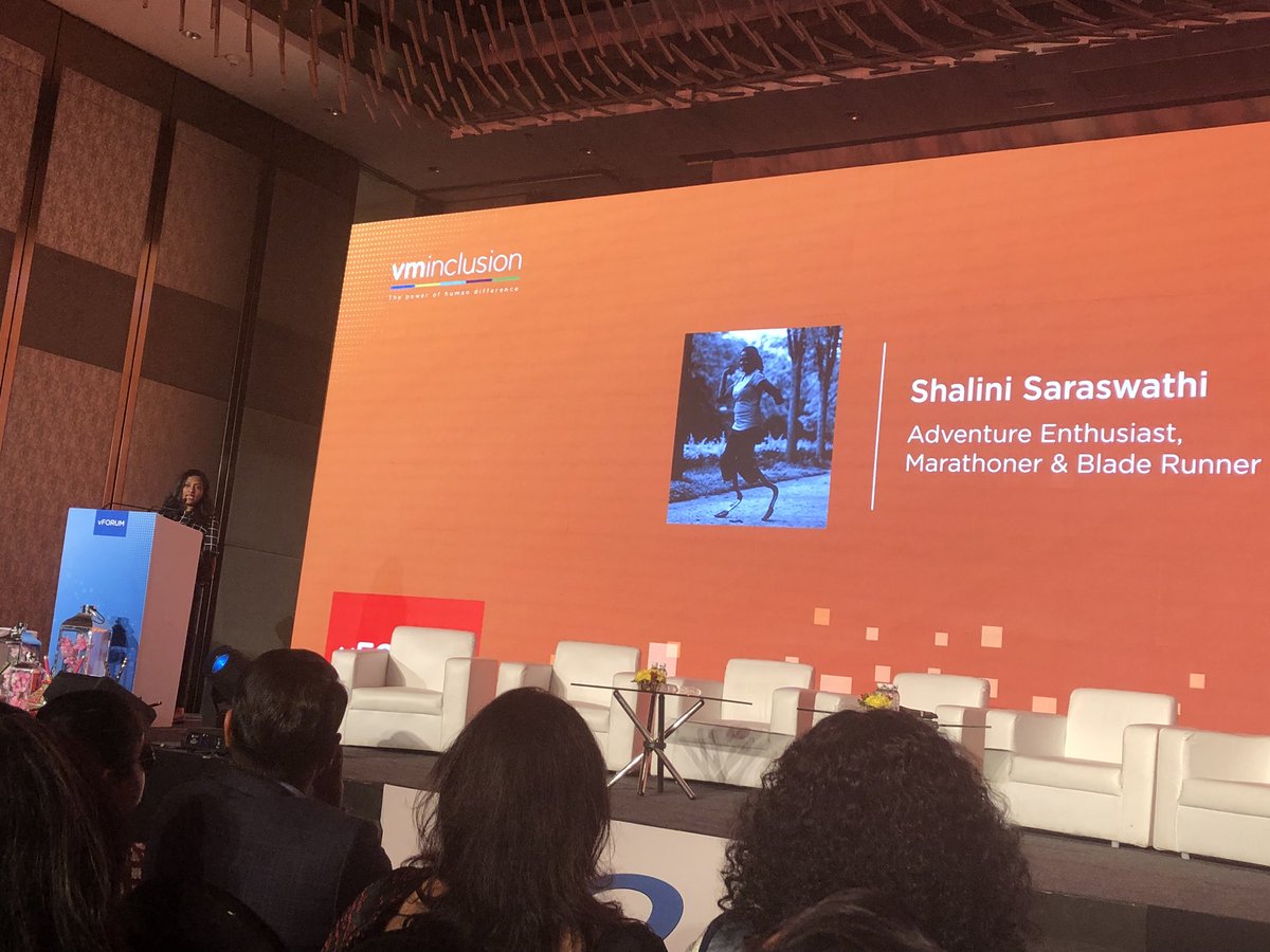 ItsEmmaHeath's tweet image. So many amazing quotes from last night’s #vminclusion event at #vForumIN, but one that really reasonated: “I used to want to hide my scars. But the beauty of scars is when you show and talk about them it helps everyone else become open about theirs.” Shalini Saraswathi #vFORUM