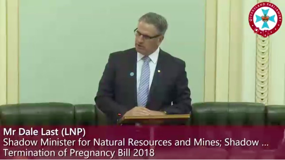AbortionRethink's tweet photo. Next: @DaleLast1 MP:
'Today we stand here to represent our constituents. Mr Deputy Speaker, I will be speaking against his bill. The overwhelming feedback from my constituents is for me not to support the Bill. It is my duty to represent them.' #abortiondebateqld  #qldpol https://t.co/51iF7l6a4s