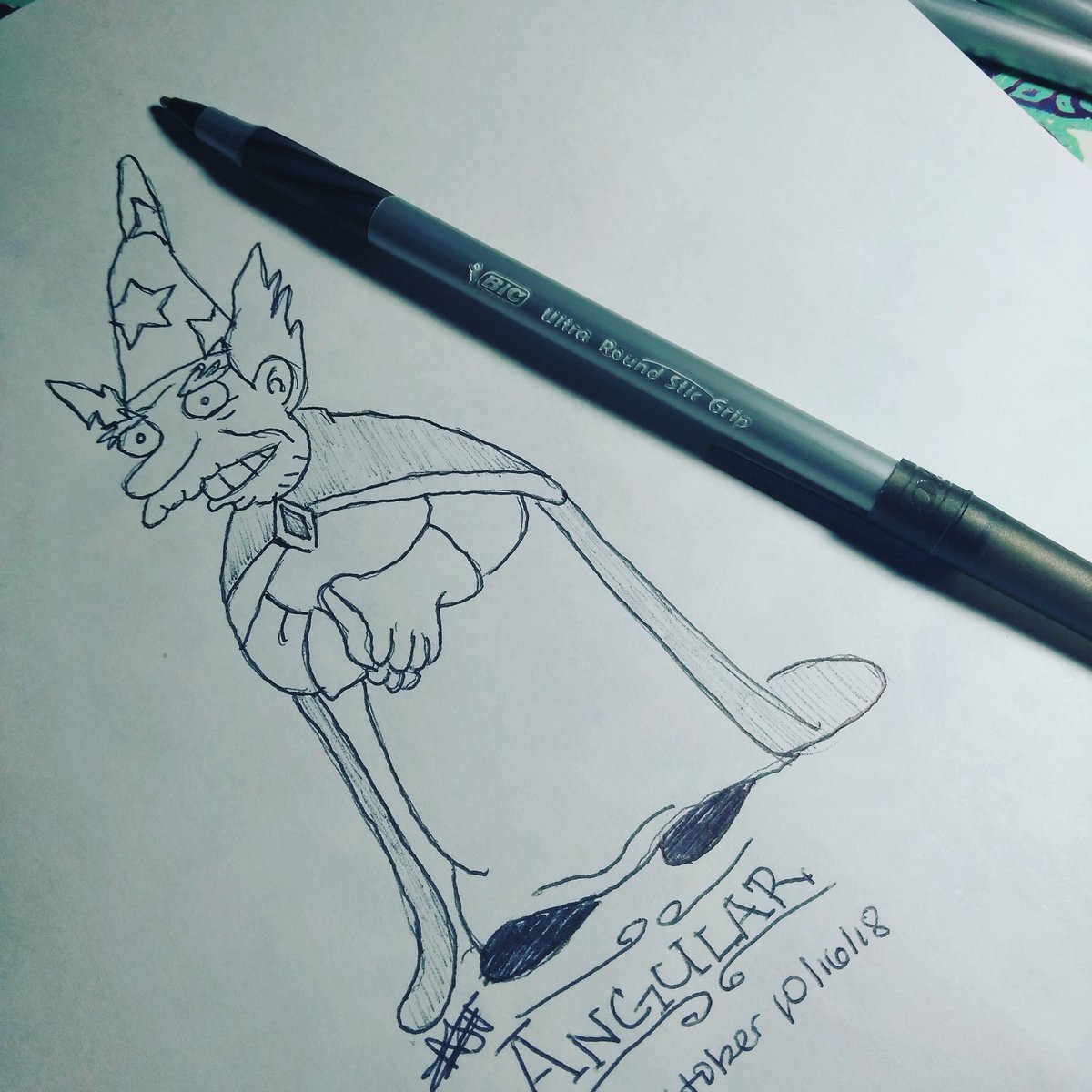 MissArtdabbler's tweet photo. Inktober day 16 #angular #wizard #hat #sorcerio #disenchantment #theme #medieval #inktober2018 #aoeinktober2018 #inktober @mrjakeparker  @disenchantment https://t.co/pk8kK2S1yj