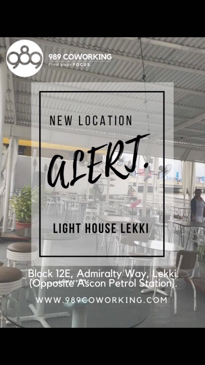 989workspaces's tweet photo. What’s better than one location? TWO!! Please stop by our new location @thelighthouse_lekki &amp; experience what it feels like to work without boundaries. Our new location is open from Mondays - Fridays from 10:00am to 6:00pm. 
NGN1,000 per person per day with internet connection. https://t.co/DC4GKugNF7