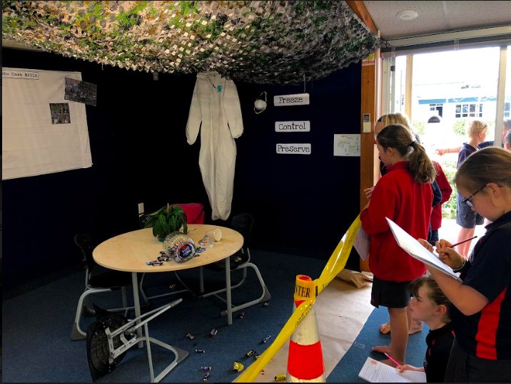brendak80's tweet photo. Whetu CSI - we have completed our scene examination, collecting evidence to send away for further fingerprint and DNA analysing @imagineNPS @juliel_loft @kt_heaven @Neil_NPS #schoolfun https://t.co/fw9Kx2lAJT