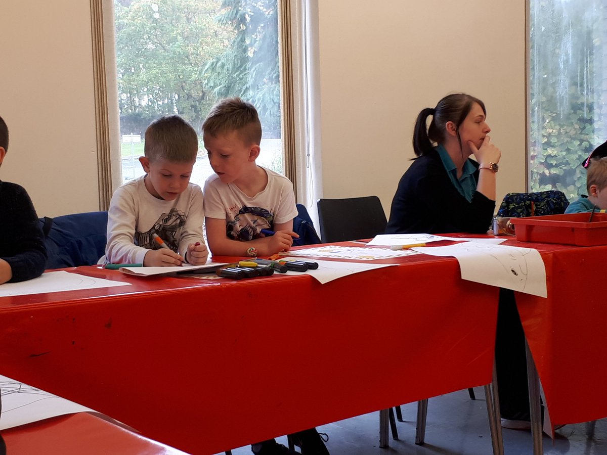 gracefieldarts's tweet photo. A pleasure having #kinderhouse #preschool #dumfries come visit yesterday. We created #drawings inspired by @picturehooks, the #ChildrensBooks #illustration #exhibition wt #artist #bealast. #Gallery1 @gracefieldarts until Oct.27th @DG_Unlimited @HolywoodTrust @WeAreUpland https://t.co/ponIN0VzlY