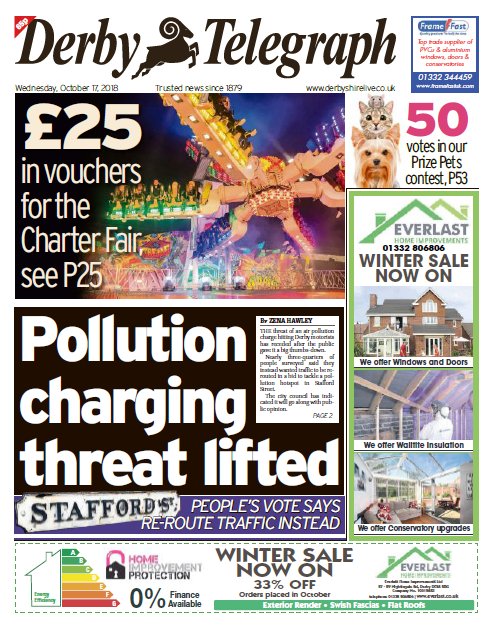 DerbyTelOffers's tweet image. Going to the Ilkeston Charter Fair?  We have £25 of money off vouchers for you in today's #DerbyTelegraph