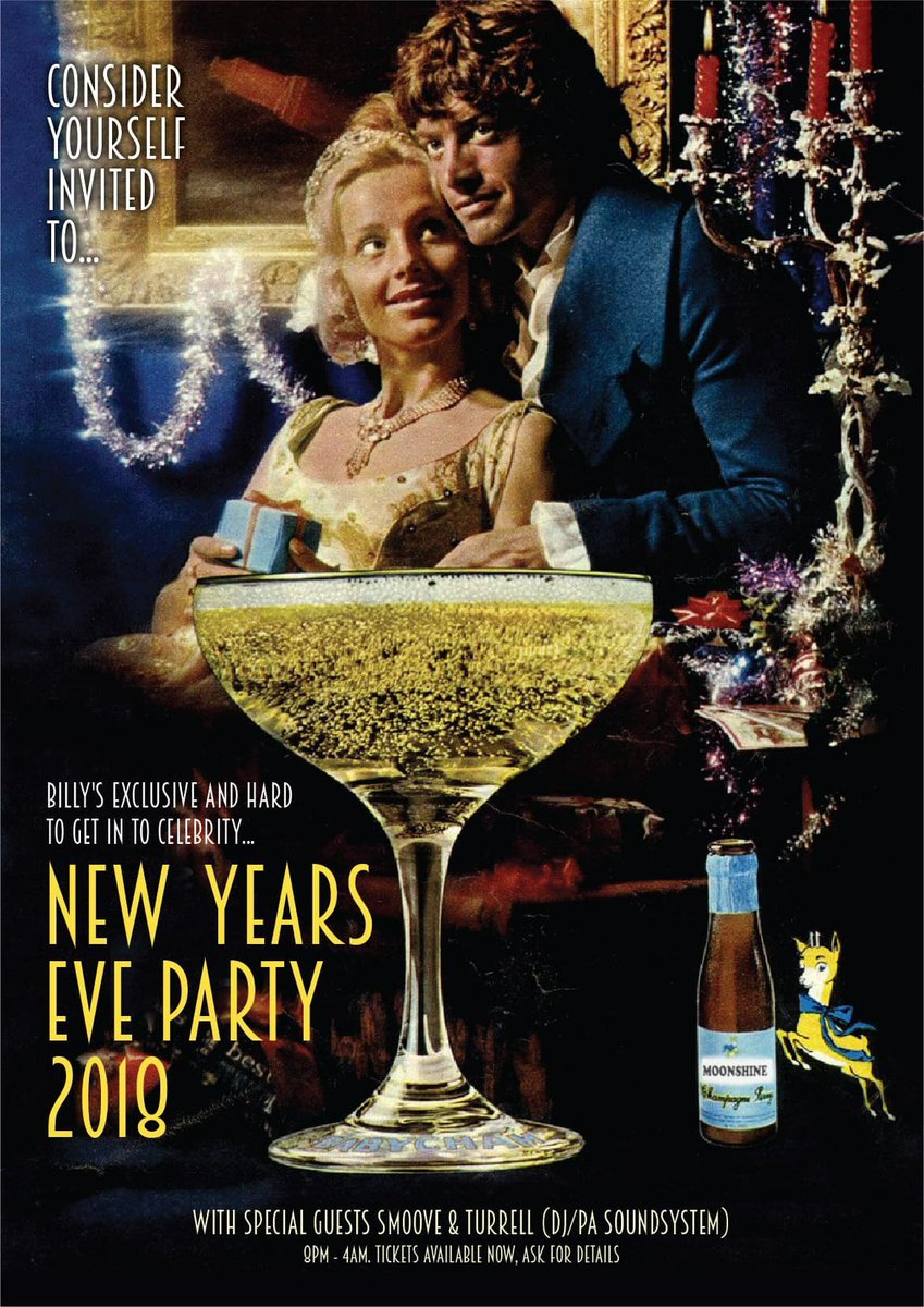 Consider yourself invited to... Smoove &amp; Turrell (DJ/PA Soundsystem) at Billy's NYE Extravaganza 

THE GET IN: eventbrite.co.uk/e/smoove-turre… #nefollowers #NYE