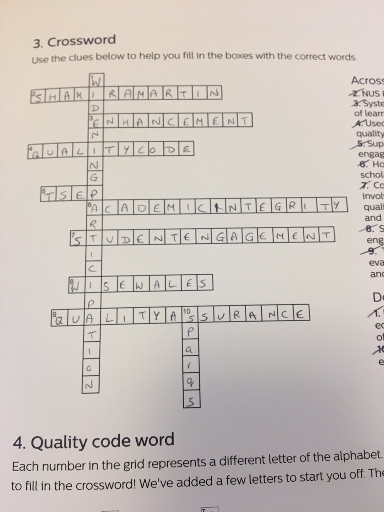 We're in Manchester for #QM18 with <a href="/QAAtweets/">QAA</a> <a href="/TSEPartnership/">TSEP</a> <a href="/sparqs_scotland/">sparqs</a> and we're delighted by the programme entertainment and the fact that we're  featured in the quality crossword!