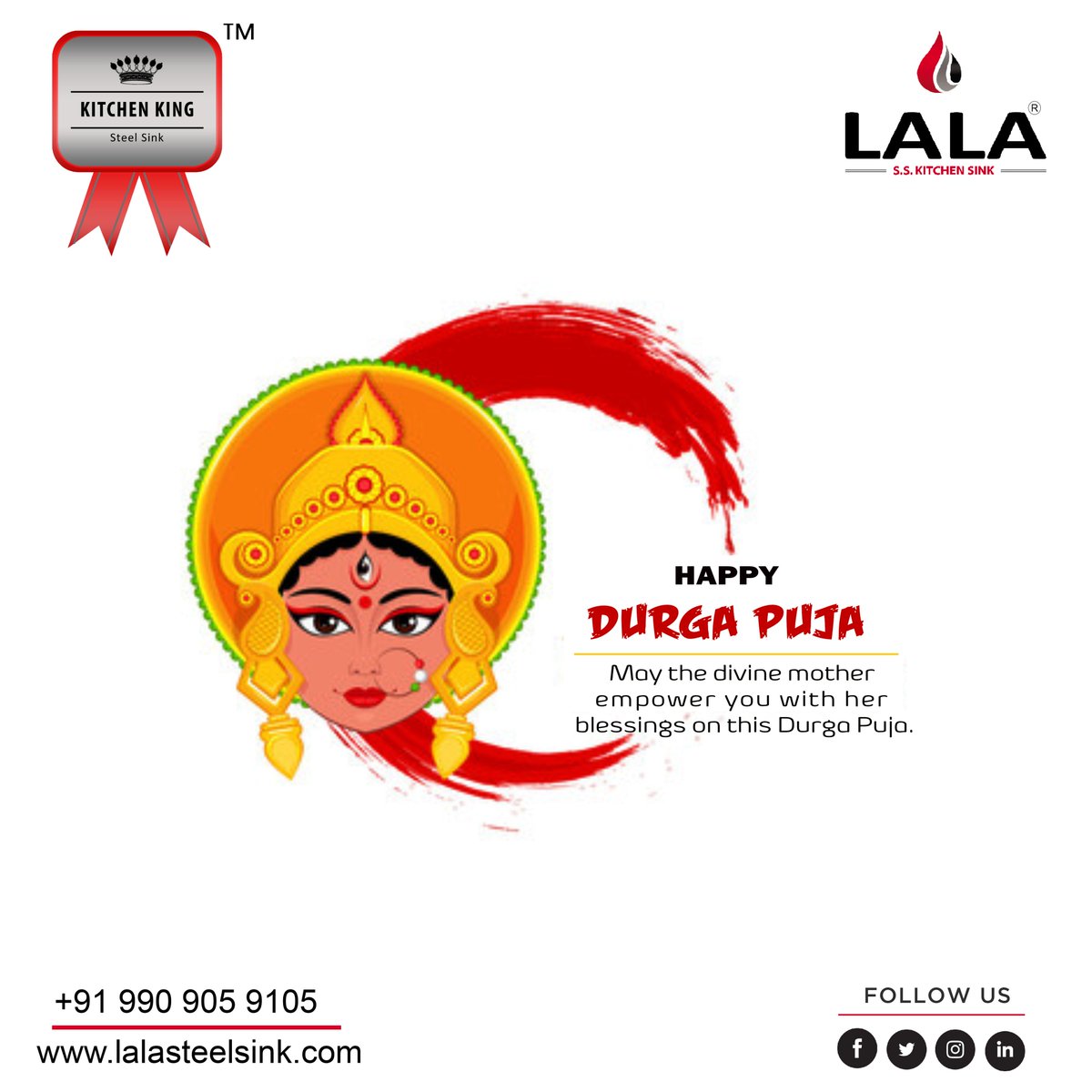 lalasteelsink's tweet photo. Happy Durga Puja
#Lalasteelind. #sskitchen #kitchansink #Kitchenking #Amazingsink #bestprice #varitiessink #sink #sskitchensinkmanufacturer
Call now - +91 990 905 9105 📲📲
Visit our website - https://t.co/jdyhmEYUvd https://t.co/4tOKavZQ8P