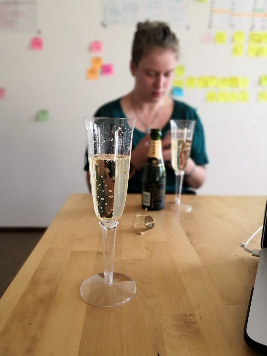 hackastory's tweet photo. We strongly believe in celebrating success and good times with your team. That’s why today we had a good glass of #moët champagne! #celebrategoodtimes #futureofjournalism #hackastory https://t.co/3c9H1GF8Im