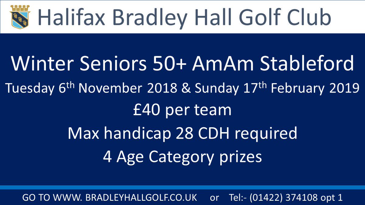 HXBHGC's tweet photo. Like and share for the chance of winning free entry for you and 3 friends into one of the Winter Opens @HXBHGC draw will be made 31st October #BeInIt2WinIt @YUGCUK @HalifaxWestEndG @CroslandHeathGC @MelthamGolfClub t&c's apply no cash alternative https://t.co/b1O3JFGZzU https://t.co/TFYXBZutLg