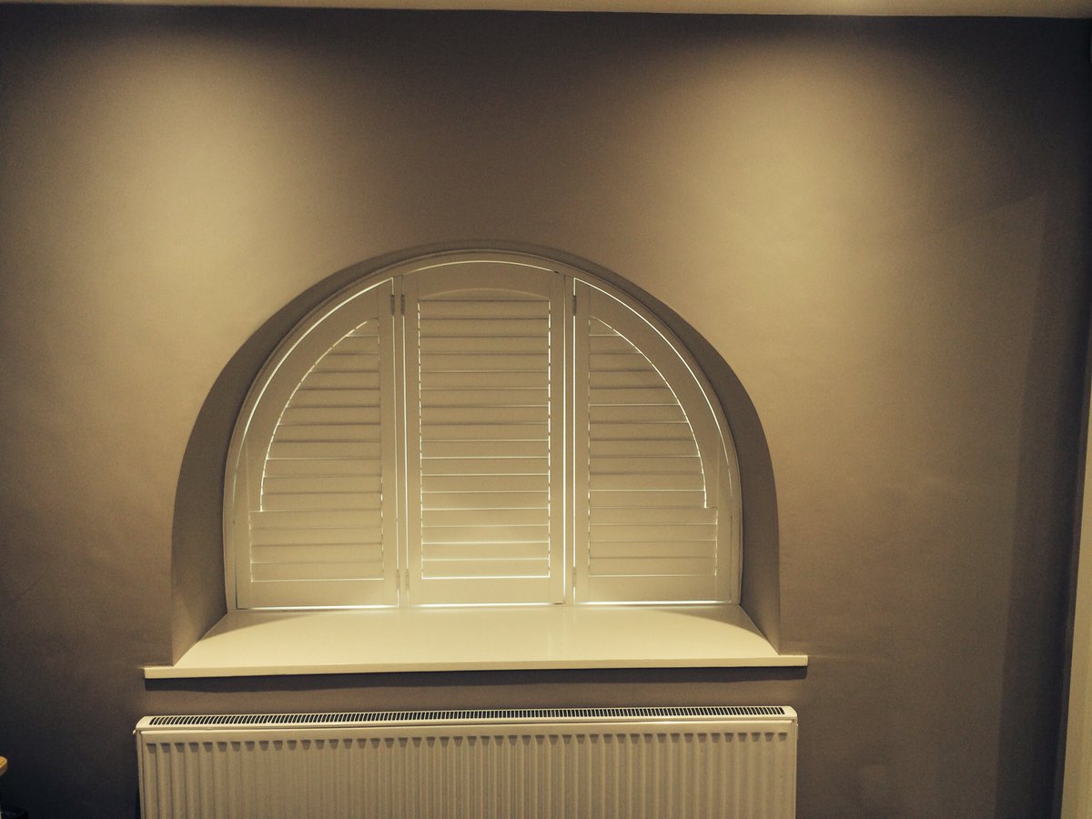This arched shutter installed yesterday is in white hardwood. 
We believe that shaped shutters allow for the most amazing spaces to be transformed and not only add a beautiful finish to a window, they are highly practical and provide privacy. 
#shutters #wetherby #leeds