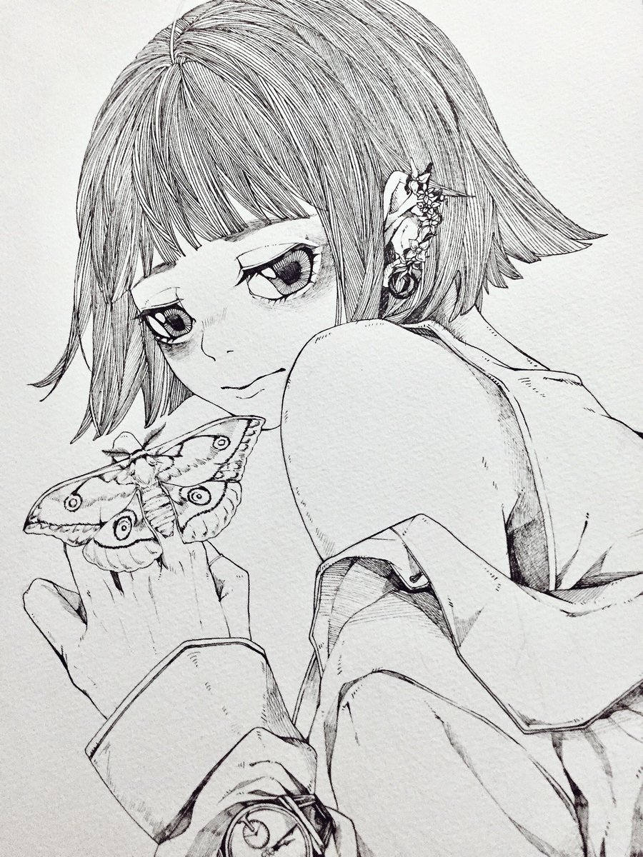 ペン入れ終わったんだ…(あ、蛾と蝶がいます。虫苦手な方は注意!!!) 