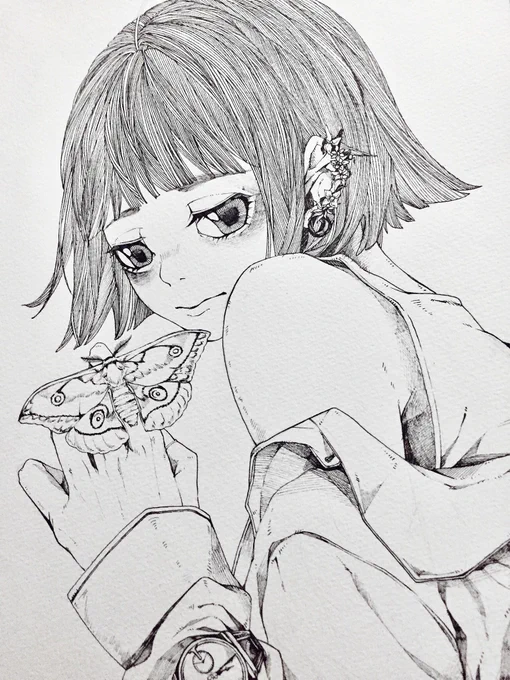 ペン入れ終わったんだ…(あ、蛾と蝶がいます。虫苦手な方は注意!!!) 