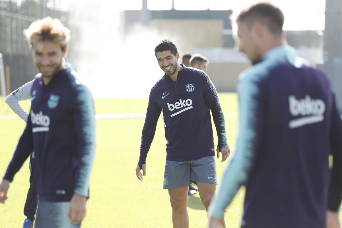 Luis Suárez, en la sesión de este miércoles (Foto: FCB).